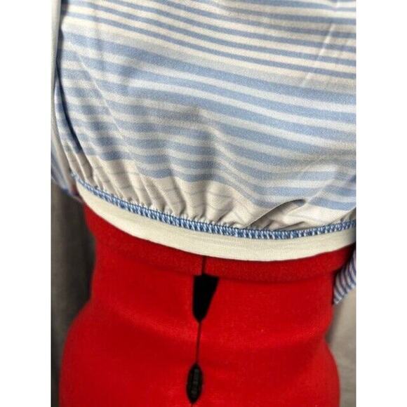 Lands’ End Women’s XL Tank Top Shirt Striped Light Blue Orange White - Picture 3 of 7